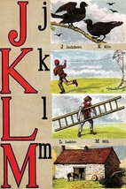 J, K, L, M Illustrated Letters by Edmund Evans - Art Print - £17.52 GBP+