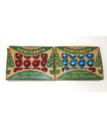 Shiny Brite Mini Feather Vintage Blue Red Glass Tree Ornaments - €38,27 EUR