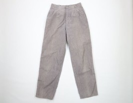 Vintage 70s Streetwear Womens 12 Thrashed Pleated Wide Leg Corduroy Pants Gray - £27.22 GBP