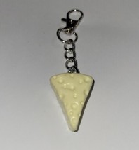 Swiss Cheese Wedge Keychain Accessory Food Charm Cheese Wedge Clip On - £6.79 GBP
