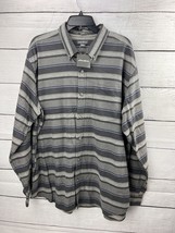 Eddie Bauer Plaid Field Flannel Shirt Relaxed Fit Button Down Gray XL NWT - $21.04