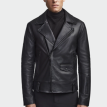 Stylish Black Leather Jacket Genuine Lambskin Handmade Men Biker Fashion... - $108.70+