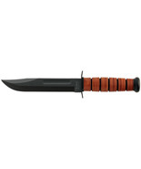 Ka-Bar Ka-Bar USMC Fixed Knife 7&quot; Clip Point Blade Brown with Sheath - £79.97 GBP