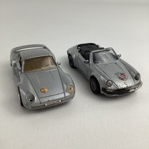 MC Toy Porsche Lot Push Along Car Pull Back &amp; Go Vintage Scale 1/36 Silv... - $19.75