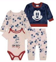 Disney Baby MICKEY MOUSE Plush Set ~ 24 Months ~ 2-Bodysuits ~ 1-Bottoms... - £25.63 GBP