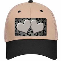 Gray Black Cheetah Hearts Oil Rubbed Novelty Khaki Mesh License Plate Hat - £23.31 GBP
