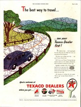 1946 Texaco Print Ad Vintage Cars Nature Youre Welcome at Texaco Dealers e8 - £19.24 GBP