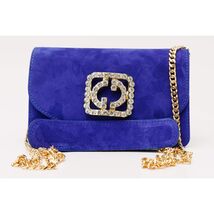 The California Sax Blue Suede Leather Handbag image 2