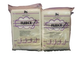 Set of 2 Fleece Handler Textile Corp White 1 Yard x 45&quot; Wide 100% Polyester - $16.82