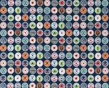 Cotton Spools of Thread Sewing Notions Navy Fabric Print by the Yard D38... - $12.95