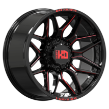 20X10 Luxxx HD LHD36 8X165.1 -19 125.1 Gloss Black Red Milled - Wheel - $337.50