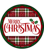 Merry Christmas Red and Green Novelty Circle Coaster Set of 4 - $27.09 CAD