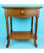 Faux Bamboo End Table Nightstand w/Drawer &amp; Shelf 28&quot; Tall Solid Wood Ha... - $247.49