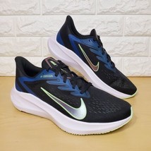 Nike Air Zoom Winflo 7 Mens Size 10 Black Valerian Blue White CJ0291-004 - £70.51 GBP
