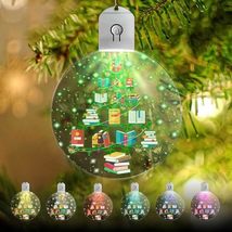 Reading Book Christmas Tree LED Acrylic Ornament, Book Lovers Gift Light... - £11.70 GBP