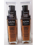 2 NYX Professional Makeup Can&#39;t Stop Won&#39;t Stop 24 Hr Foundation Warm Ma... - $13.52 CAD