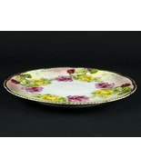 Royal Rudolstadt Prussia Large Pink Yellow Roses Charger Plate, Antique ... - £47.18 GBP