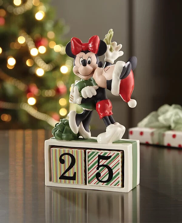 Lenox Disney Mickey &amp; Minnie Mouse Countdown To Christmas Calendar Figur... - $104.00