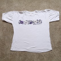 Vintage Nassau Bahamas Men&#39;s White T-Shirt Size XXL Purple Flowers - £6.91 GBP