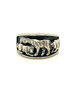 Vintage Sterling Silver Signed OTT Hand Cast Overlay Lion and Cub Figure... - $54.45