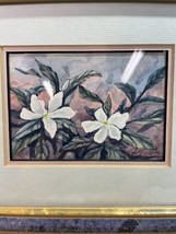 Framed Floral Watercolor Brenda Mills Wood Anenomes Small Framed Art Wildflowers - $19.35