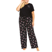 Flora Nikrooz 2Pc Pants Short Sleeve Lounge Pajamas Set Black NWT Plus S... - $24.25