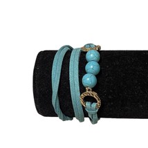 New Fashion Jewelry Wrap Bracelet Leather Wrap Turquoise Color Magnetic Clasp - £8.83 GBP