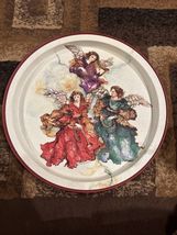 Vintage Potpourri Press round metal serving tray, Christina Ladas - $13.86