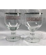 2 Chimay Belgium Beer Silver Rimmed Goblet Glasses 16 oz - £28.90 GBP