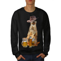 Wellcoda Drunk Animal Beer Mens Sweatshirt, Funny Casual Pullover Jumper - £23.51 GBP+