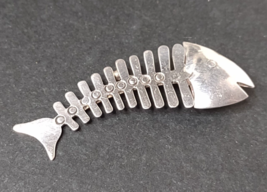 925 Sterling Silver Fish Bones Brooch - $55.00