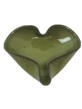 Unique Artisan Clay Hand Crafted Pottery, Heart Bowl, Green - £7.45 GBP