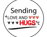 30 SENDING LOVE AND HUGS ENVELOPE SEALS STICKERS LABELS TAGS 1.5&quot; ROUND ... - $7.49