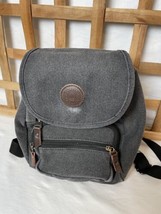 Gumuzi Black Gray Canvas Backpack - £13.29 GBP
