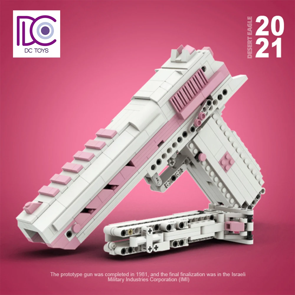 2022 MOC Bricks Desert Eagle Pistol Building Blocks Girl Pink Gun Blocks with - £152.92 GBP
