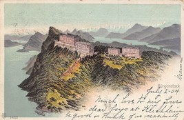 Burgenstock Nidwalden Svizzera ~ Aeral Vista ~1904 Foto Cartolina - £6.88 GBP