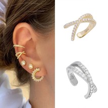 925 Sterling Silver Ear Cuff For Women 1 pcs Charming Zircon Clip On Earrings Go - £11.45 GBP