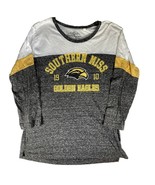Southern Miss Golden Eagles Women&#39;s T-shirt Sz XL Gray Three Square 3/4 ... - £13.04 GBP