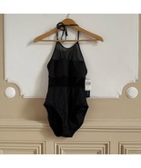 La Blanca Mesh Panels One Piece Black Swimsuit Open Back Neck Tie 8 - $1,009.09 MXN