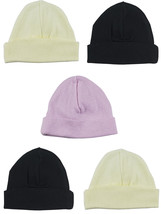Bambini One Size Girls Girls Baby Cap (Pack of 5) 100% Cotton Pink/Black... - £13.34 GBP