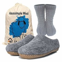 HAUSSIMPLE Women&#39;s Slip-On Slippers Sheepskin Wool Handmade Winter Slipper House - $51.41+