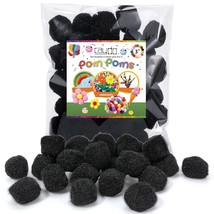 1.5 Inch Black Pom Poms, 50Pcs Large Craft Pompoms Fuzzy Balls For Creat... - £11.79 GBP