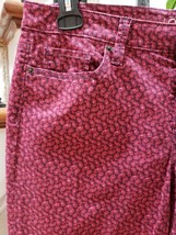 Ann Taylor LOFT Womens Red Paisley Cotton Modern Straight Casual Pants S... - £22.03 GBP