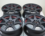 New DDR ZK15 17x7.5 5x100/114.3 35mm Matt Black/Red 17" Wheels Rims (Set... - $739.00
