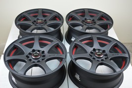 New DDR ZK15 17x7.5 5x100/114.3 35mm Matt Black/Red 17" Wheels Rims (Set... - $739.00