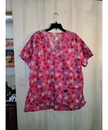 NEW WOMENS koi BETSEY JOHNSON PINK W/ VALENTINE HEARTS PRINT SCRUBS TOP ... - $640.19 MXN