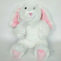 Commonwealth Easter Bunny White Rabbit Plush Stuffed Animal with Bow 2010 9.5&quot; - £15.82 GBP