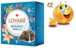 12 Pack Lovare Black Tea Bergamot Vanilla 15 Pyramid Made Ukraine Feel The Love - £36.22 GBP