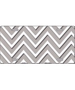 Gray and White Chevron Pattern Novelty 6&quot; x 12&quot; Metal License Plate Sign - £4.75 GBP
