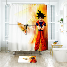 Dragon Ball Z 005 Shower Curtain Bath Mat Bathroom Waterproof Decorative - £17.26 GBP+